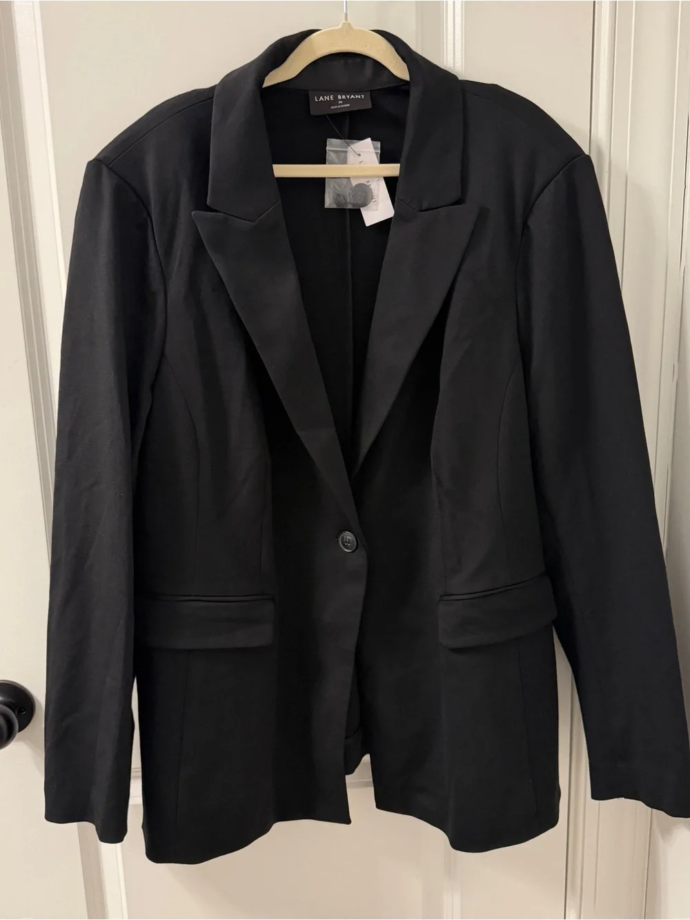 NWT $99 Lane Bryant 20/2X Black Tailored Single-Button Blazer